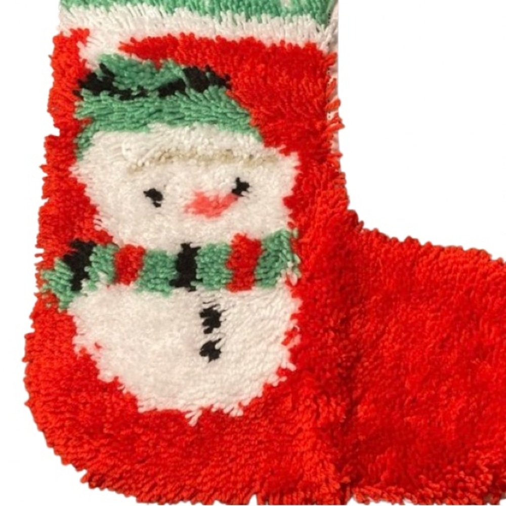 HANDMADE festive snowman Christmas stocking size large
